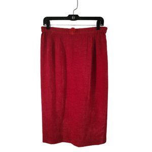 Donna Vinci Couture Shimmer Red Midi Skirt